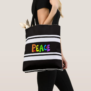 MAZIPOODLES Peace Rainbow 2 Tote Bag