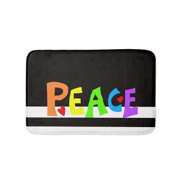 MAZIPOODLES Peace Rainbow Bath Mat (Front)