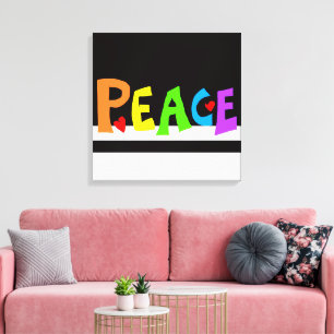 MAZIPOODLES Peace Rainbow Canvas Print
