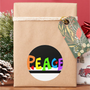 MAZIPOODLES Peace Rainbow Classic Round Sticker