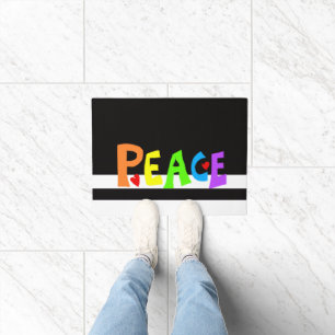MAZIPOODLES Peace Rainbow Doormat