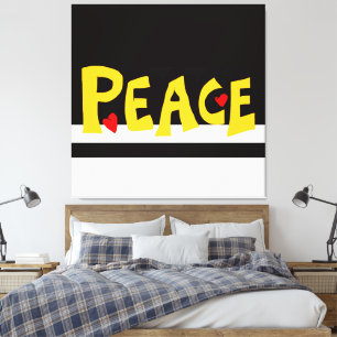 MAZIPOODLES Peace Yellow Canvas Print