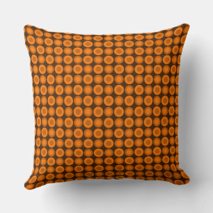 Mazipoodles Polka Dot Doughnuts - Brown Orange Cushion