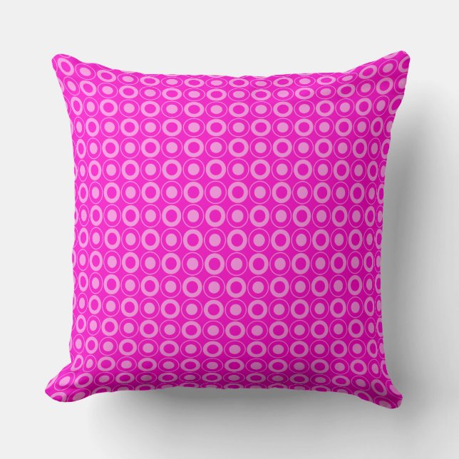 Mazipoodles Polka Dot Doughnuts - Fuchsia Pink Cushion (Front)