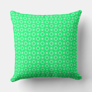 Mazipoodles Polka Dot Doughnuts - Green Cushion