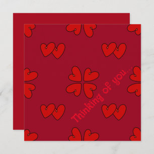 Mazipoodles Red Hearts On Red Thinking Of You Card