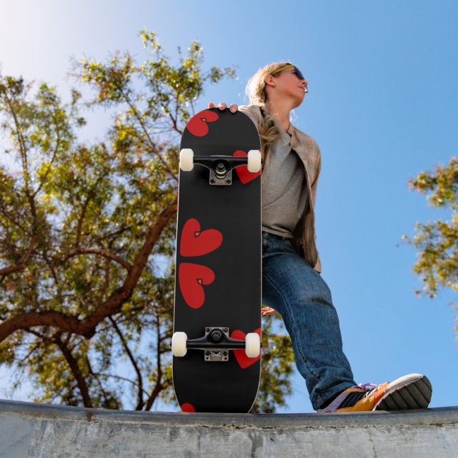 Mazipoodles Red Hearts Skateboard (Outdoor 1)