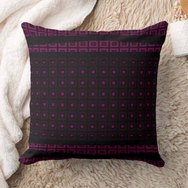 Mazipoodles Squares And Studs - Deep Magenta Cushion (Blanket)
