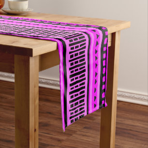 MAZIPOODLES Striped Ribbed Knitting Pattern 001 B Long Table Runner