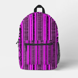 MAZIPOODLES Striped Ribbed Knitting Pattern 001 B  Printed Backpack