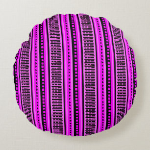 MAZIPOODLES Striped Ribbed Knitting Pattern 001 B  Round Cushion
