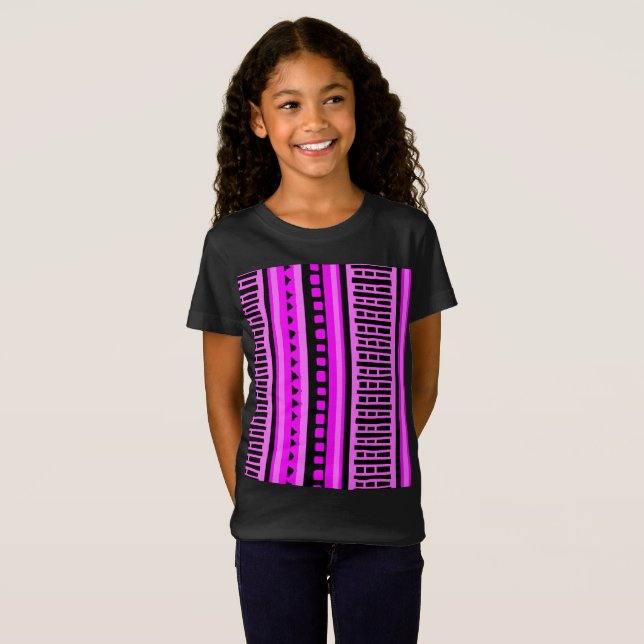 MAZIPOODLES Striped Ribbed Knitting Pattern 001 B  T-Shirt (Front Full)