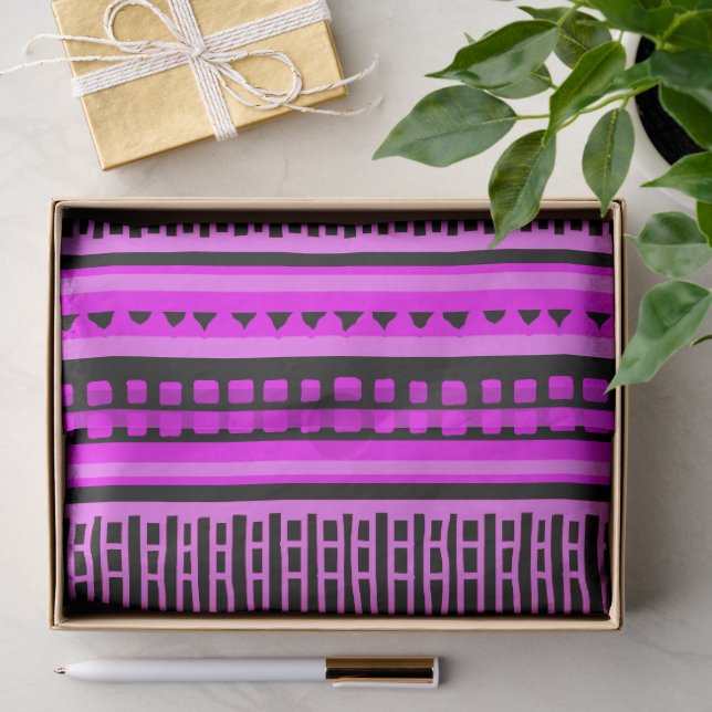 MAZIPOODLES Striped Ribbed Knitting Pattern 001 B  Tissue Paper (Gift)
