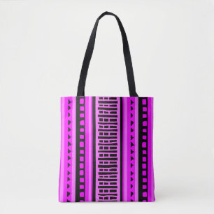 MAZIPOODLES Striped Ribbed Knitting Pattern 001 B Tote Bag