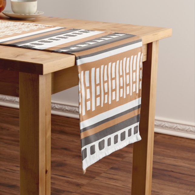 MAZIPOODLES Striped Ribbed Knitting Pattern 120 Short Table Runner (In Situ)