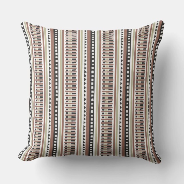 MAZIPOODLES Striped Ribbed Knitting Pattern 174 Cushion (Front)