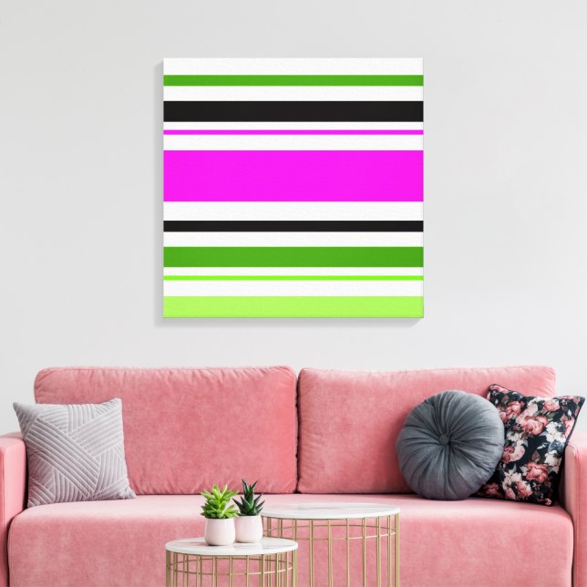 MAZIPOODLES Stripes Spaghetti 153 Canvas Print (Insitu(LivingRoom))