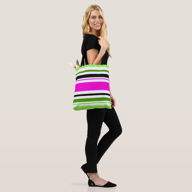 MAZIPOODLES Stripes Spaghetti 153 Tote Bag (On Model)