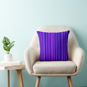 MAZIPOODLES Stripes Spaghetti Blue and Purple 2 Cushion