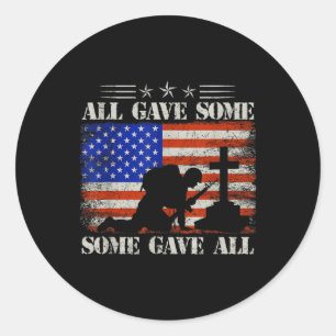 Mb35 All Gave Some - Some Gave All Memorial Day  Classic Round Sticker