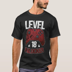 Mb35 Level 18 Unlocked Funny Cool Video Gamer 18th T-Shirt
