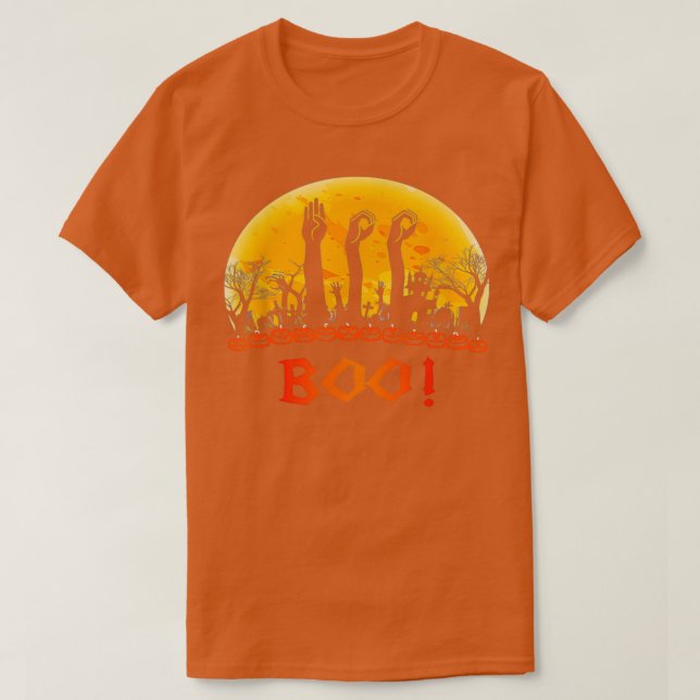 Mb Boo American Sign Language Asl Deaf Halloween C T-Shirt (Design Front)