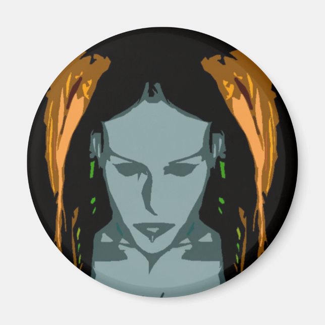 MB Cyber Chick Vector Art Magnet (Front)