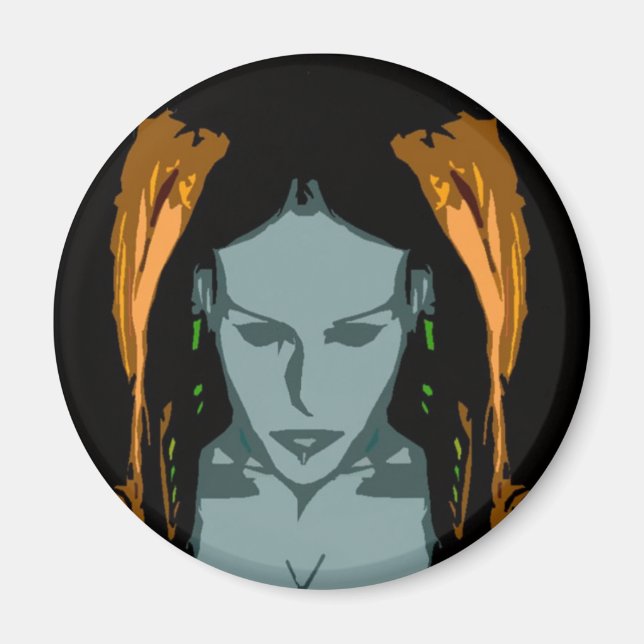 MB Cyber Chick Vector Art Magnet (Front)