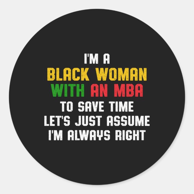 Mba Student Business Degree Graduation Classic Round Sticker (Front)