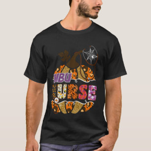 MBU Nurse Halloween Pumpkin Leopard Medical Proced T-Shirt