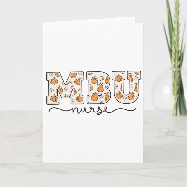 Mbu Nurse Pumpkin Fall Mother  Card (Front)