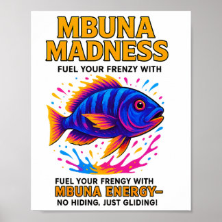 Mbuna Madness Poster – Neon Cichlid Wall Art 