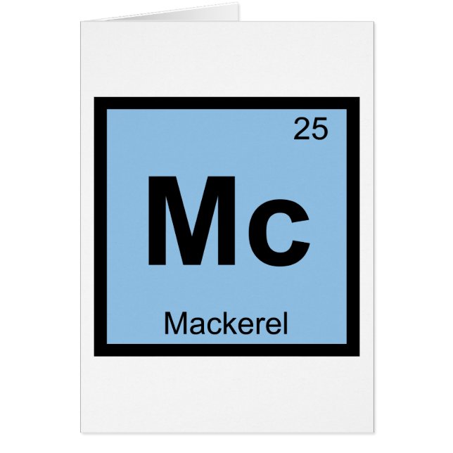 Mc - Mackerel Fish Chemistry Periodic Table Symbol (Front)