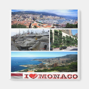 MC - Monaco - I Love - Collage Mosaic Magnet