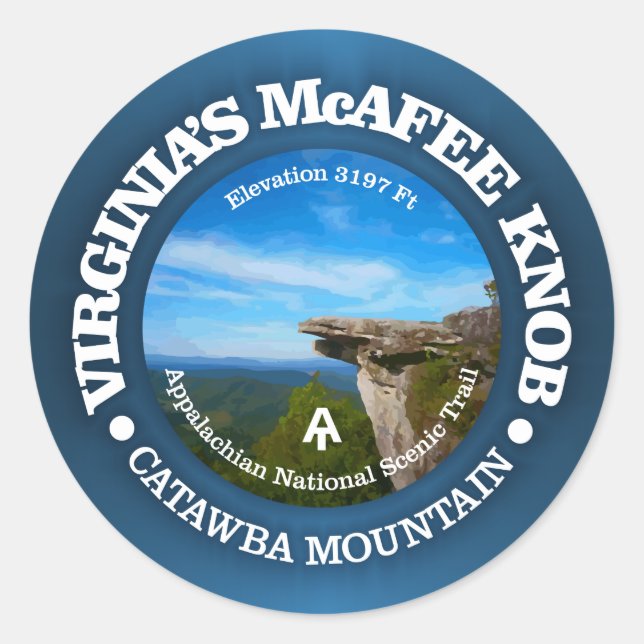 McAfee Knob Classic Round Sticker (Front)