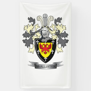 McAllister Family Crest Coat of Arms Banner