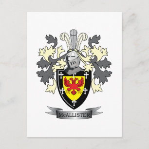 McAllister Family Crest Coat of Arms Postcard