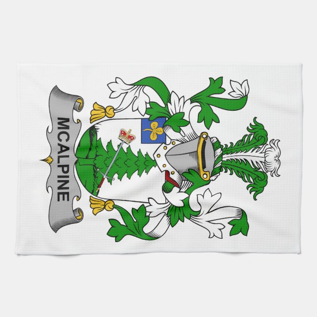 McAlpine Family Crest Tea Towel (Horizontal)