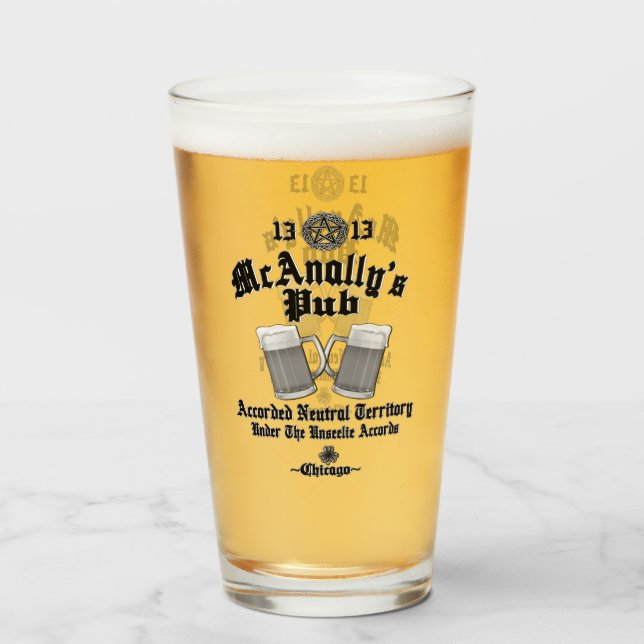 McAnally's Pub Black Logo Glass (Front Filled)