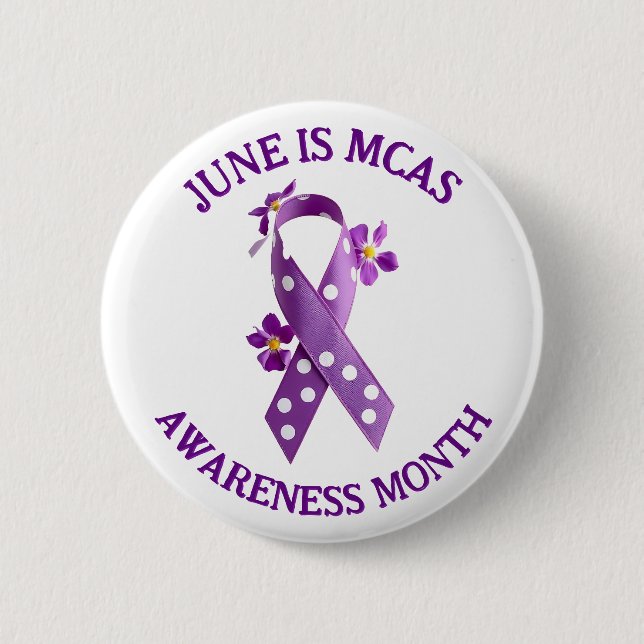 MCAS Mast Cell Activation Syndrome Awareness  6 Cm Round Badge (Front)