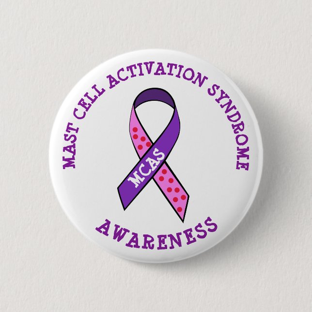 MCAS Mast Cell Activation Syndrome Awareness 6 Cm Round Badge (Front)