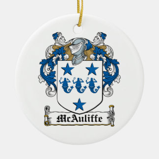 McAuliffe Family Crest Ceramic Tree Decoration