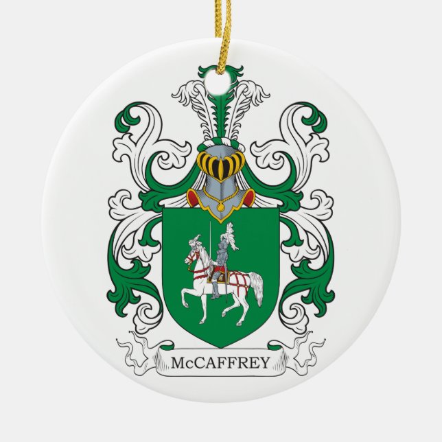 McCaffrey Coat of Arms Ceramic Tree Decoration (Front)