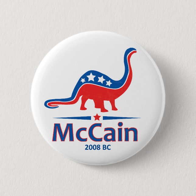 McCain, Brontosaurus 6 Cm Round Badge (Front)