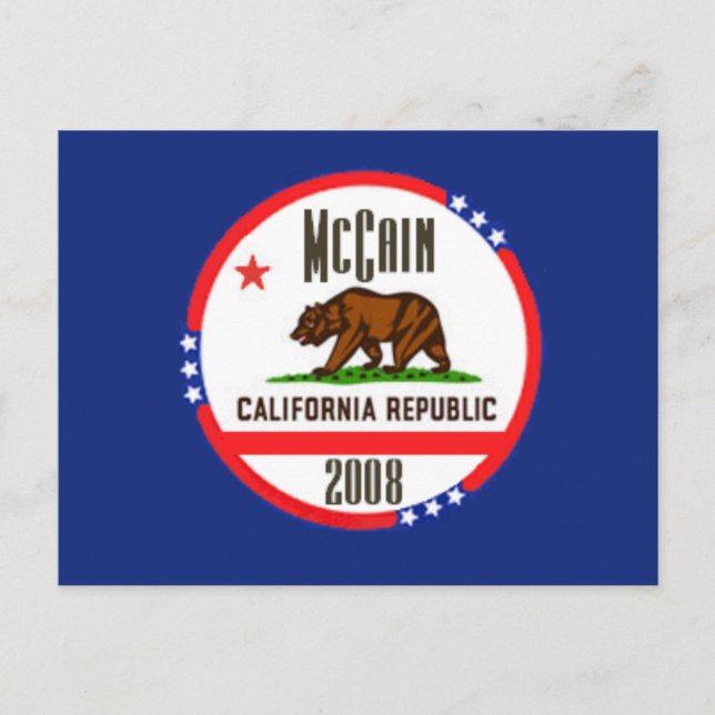 McCain CALIFORNIA Postcard (Front)
