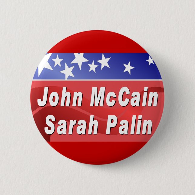 McCain / Palin 6 Cm Round Badge (Front)