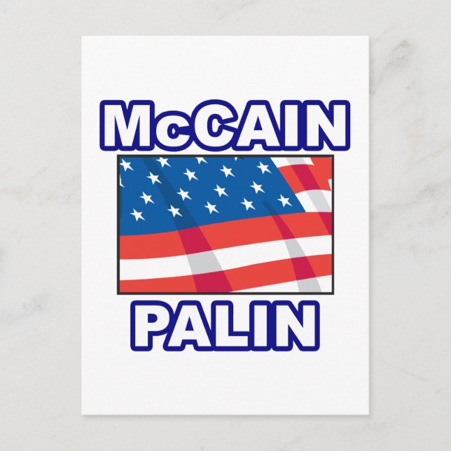 McCain Palin Flag Postcard (Front)