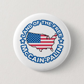 McCain Palin Land of teh Free 6 Cm Round Badge