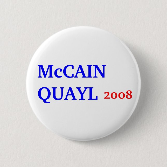 McCAIN QUAYL 2008 6 Cm Round Badge (Front)