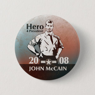 McCain Vintage Style, Hero. 6 Cm Round Badge